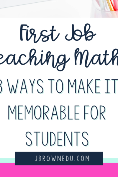 first job teaching math title with a plant and office supplies in the background