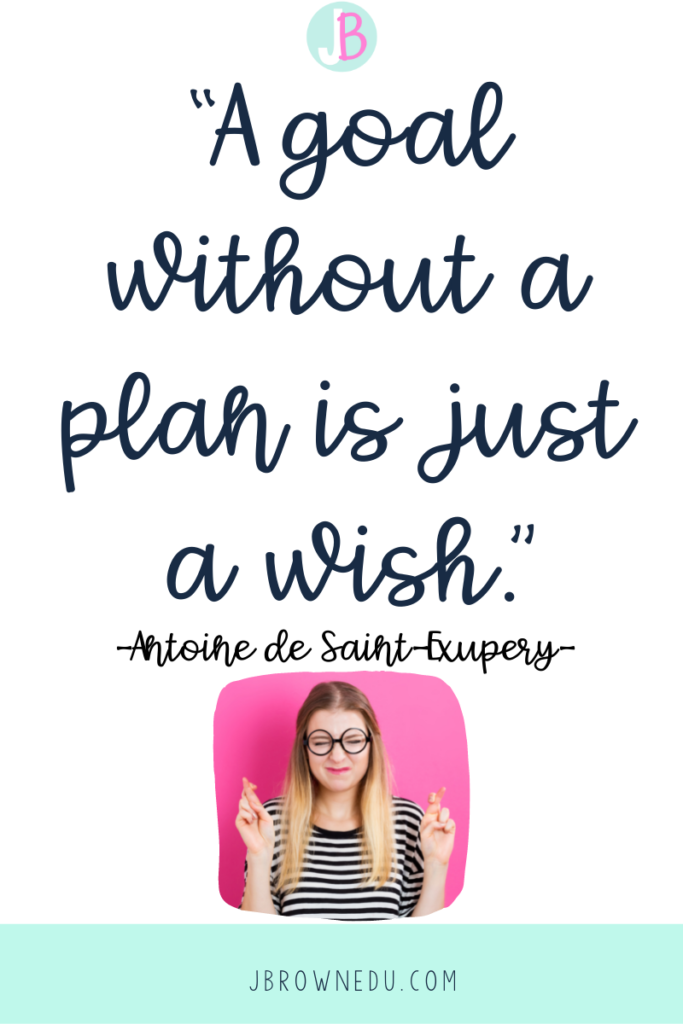 setting student goals quote a goal without a plan is just a wish