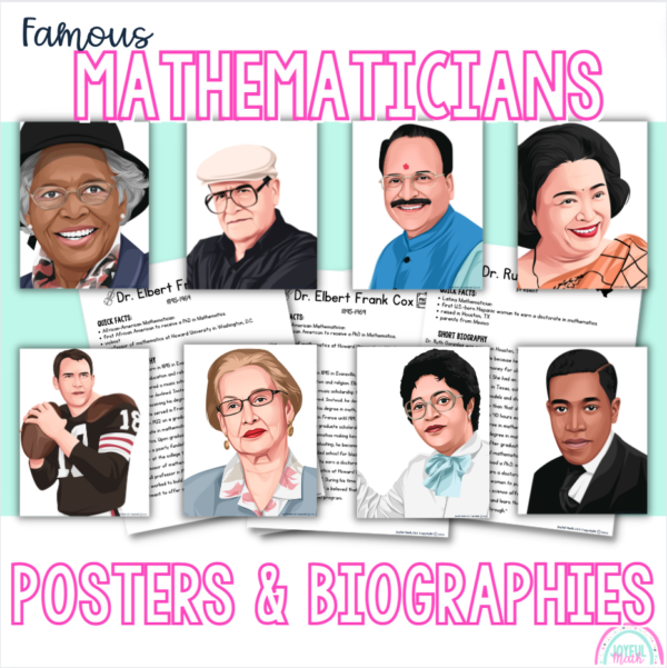 Famous Mathematicians Posters and Biographies